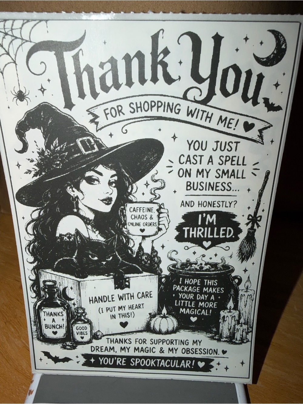 Witchy Thank You 50 count 4x6 stickers